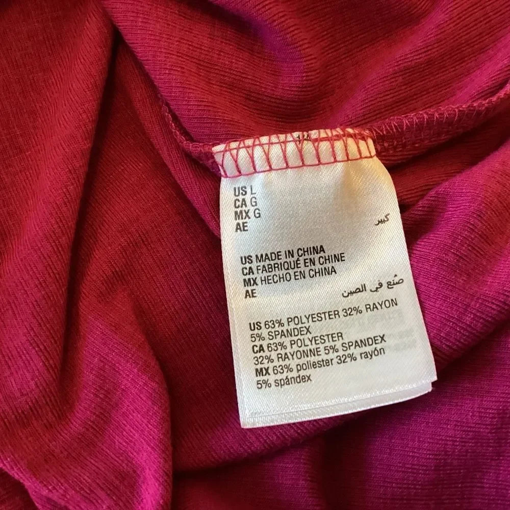 NWT. Charter Club Brand Women’s Cranberry Colored Jersey Knit PJ Top Size Large